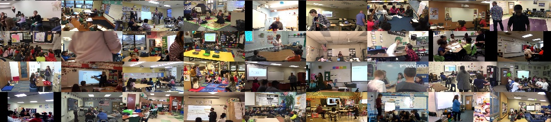 A random sample of 16  classroom videos (rendered at low resolution to preserve privacy) from our  dataset.