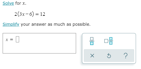 ALEKS topic with a mathematical expression and text.  Below the expression and text is an input box for the student to enter the numerical answer.