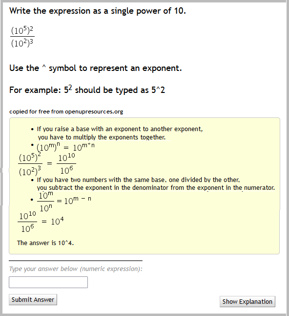 Example of mathematics question in ASSISTments for which a student requested a support and received a text explanation. 