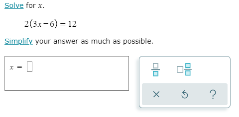 ALEKS topic with a mathematical expression and text. Below the expression and text is an input box for the student to enter the numerical answer.