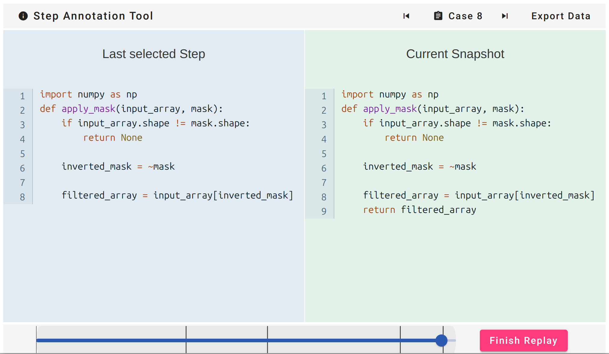 Screenshot of the Step Annotation Tool