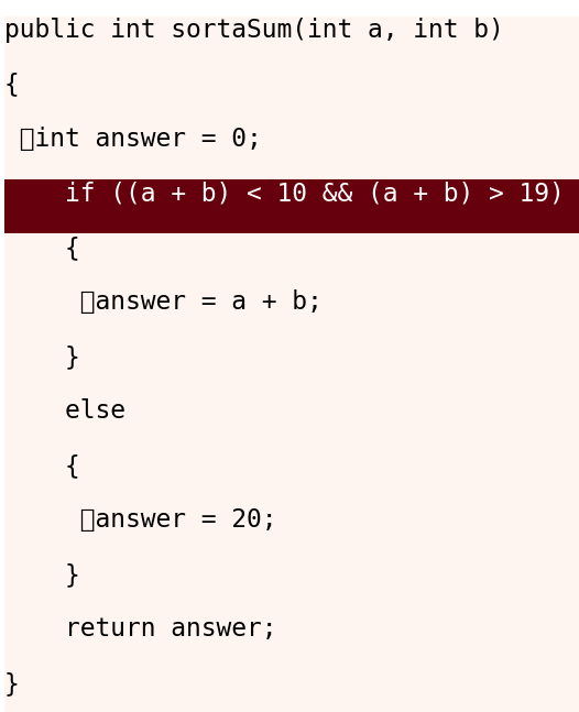 Another incorrect submission for the same problem from the same student with KC~42 highlighted in the code showing a specific pattern incorrectly implemented.