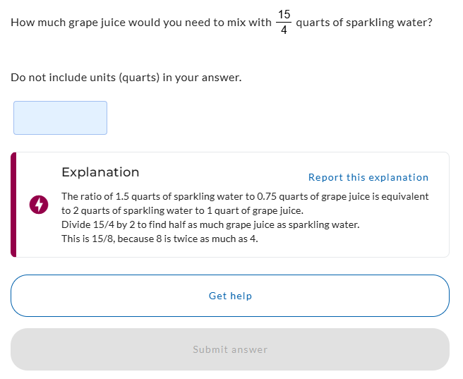 Interface showing on-demand step-by-step explanations.